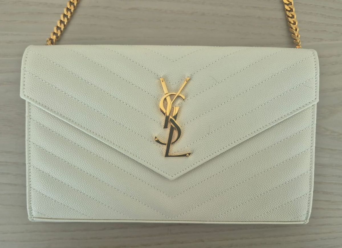 Saint Laurent (YSL) Cassandre Envelope Chain Wallet photo 2