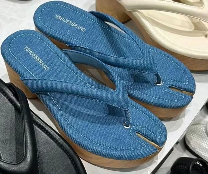 Vshoesbrand Denim Platform Sandals