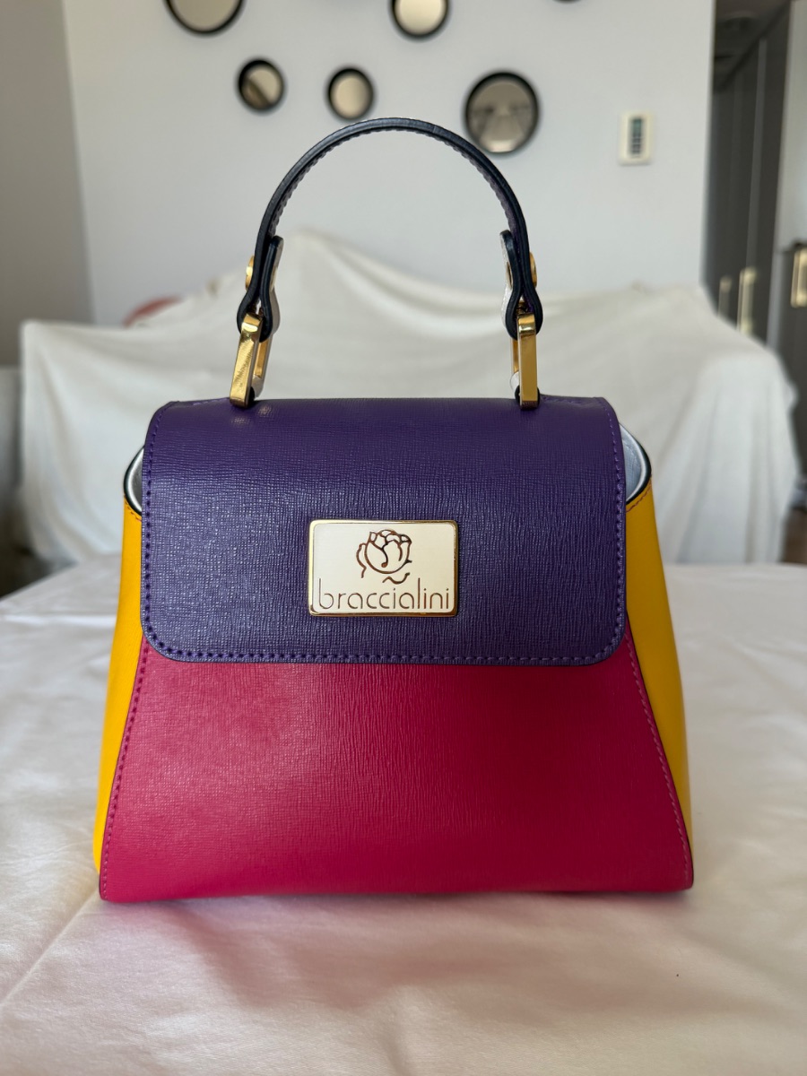 Original Braccialini Multicolor Leather Bag. Excellent Condition photo 3