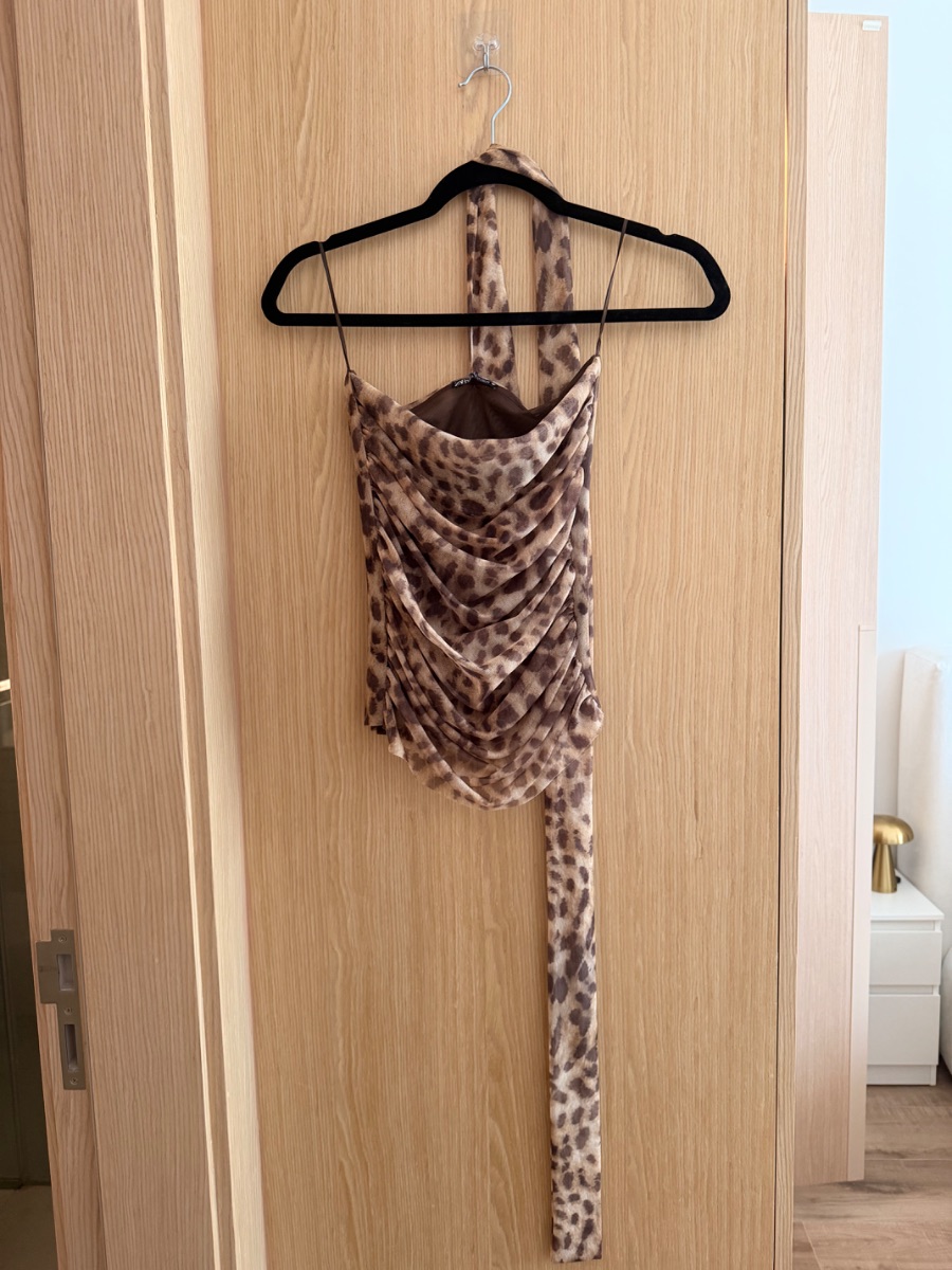 Zara leopard scarf bandeau top