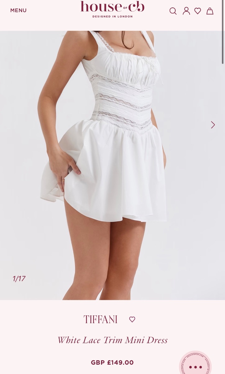 House of cb tiffani white dress S