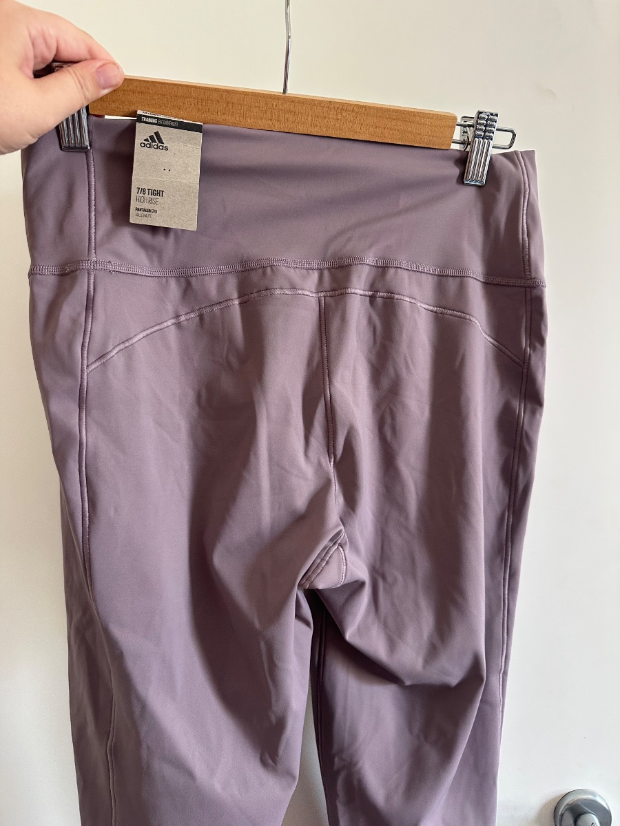 mauve purple adidas women's workout leggings photo 3