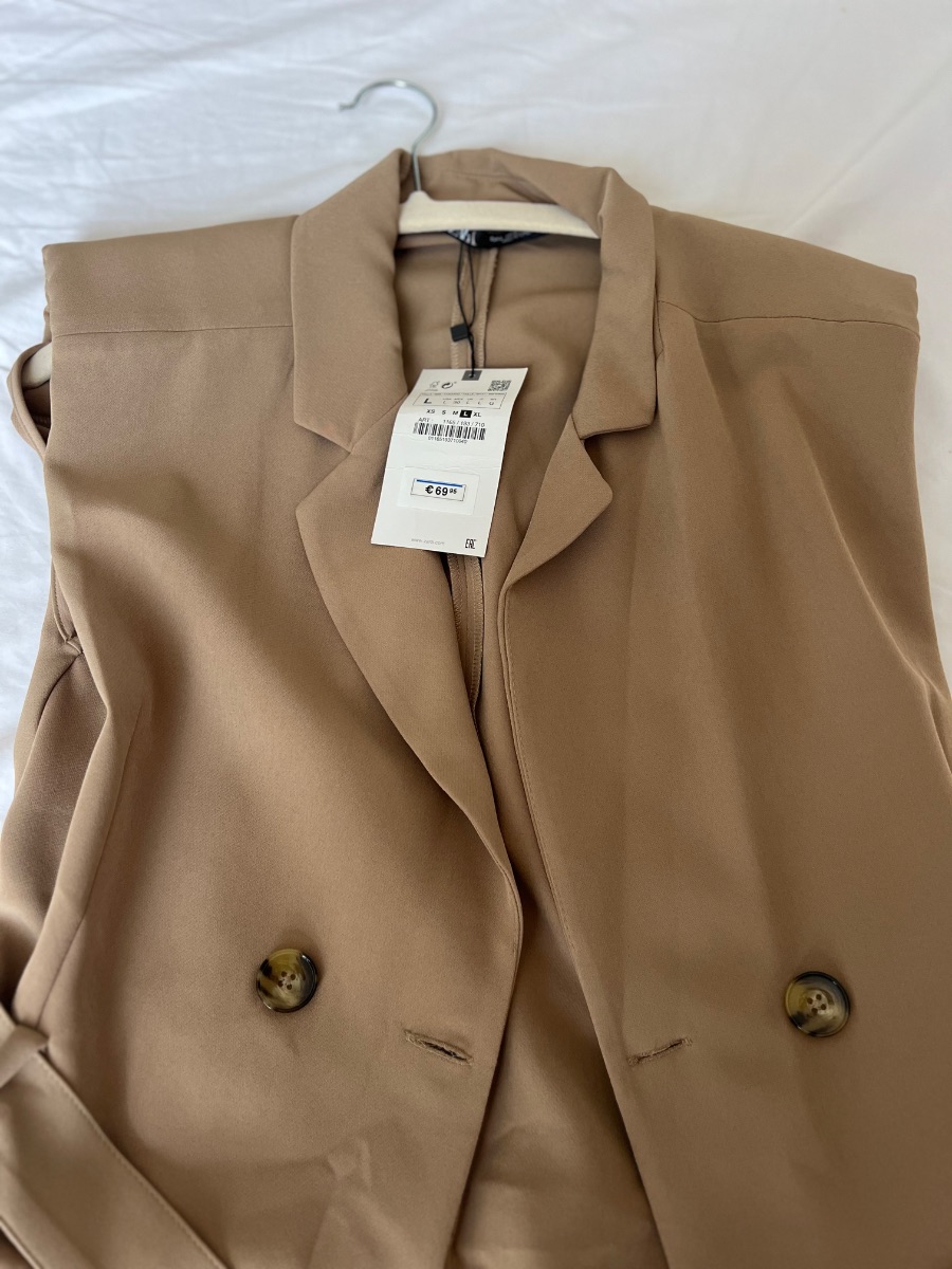 Zara Camel Sleeveless Trench Dress – New With Tags
