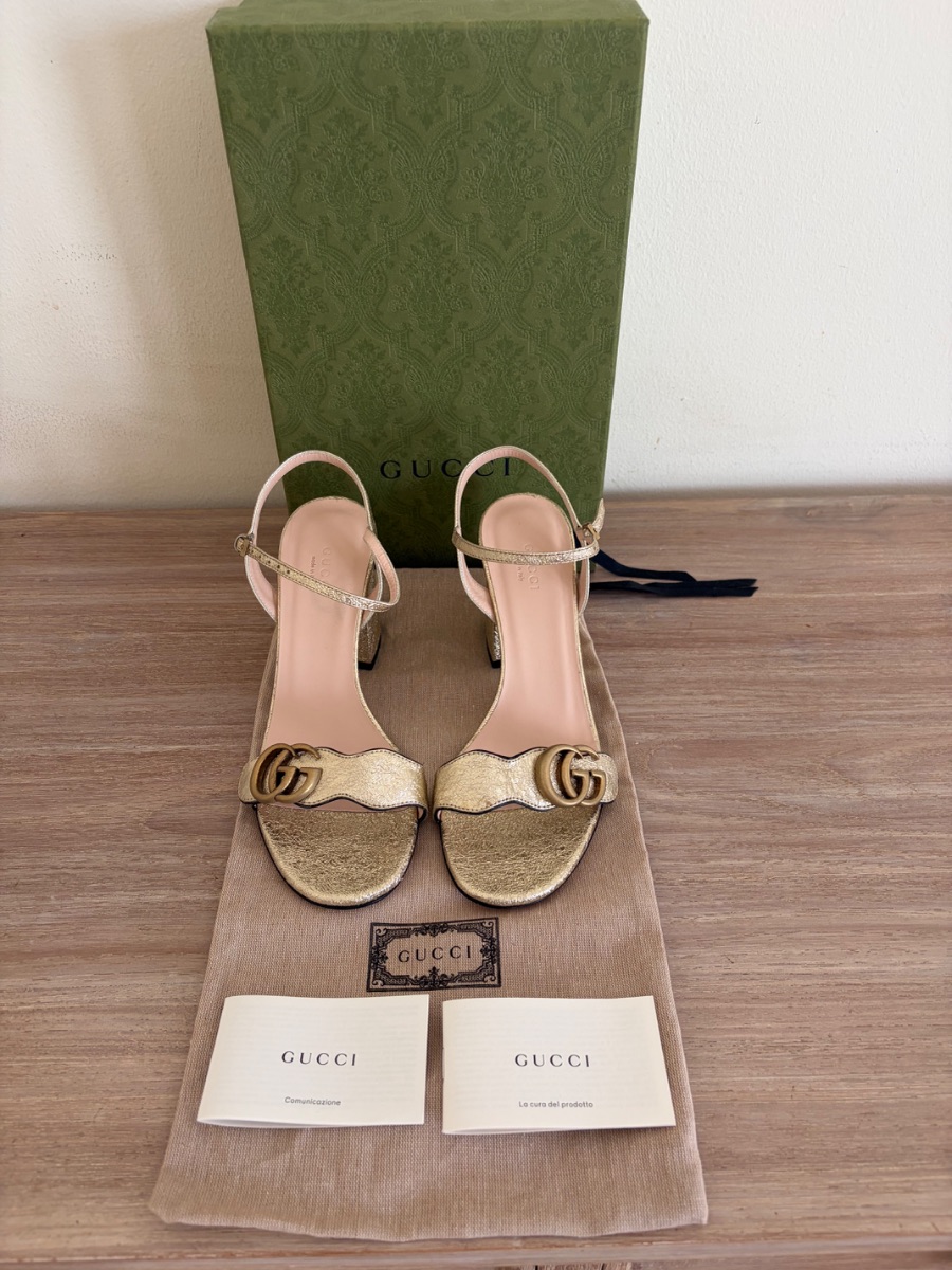 Gucci Marmont metallic heels (EU 38.5) photo 3