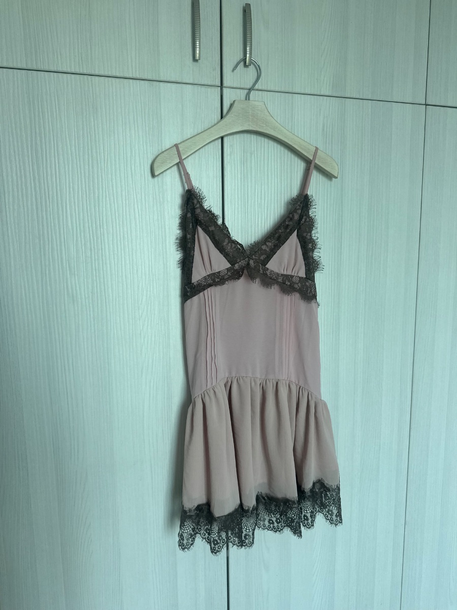 Pink & Grey Lace Dress