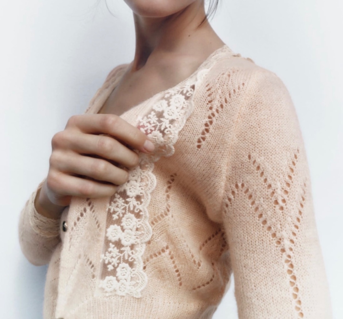 Zara Ballet Pink Knit Twinset - Sz L