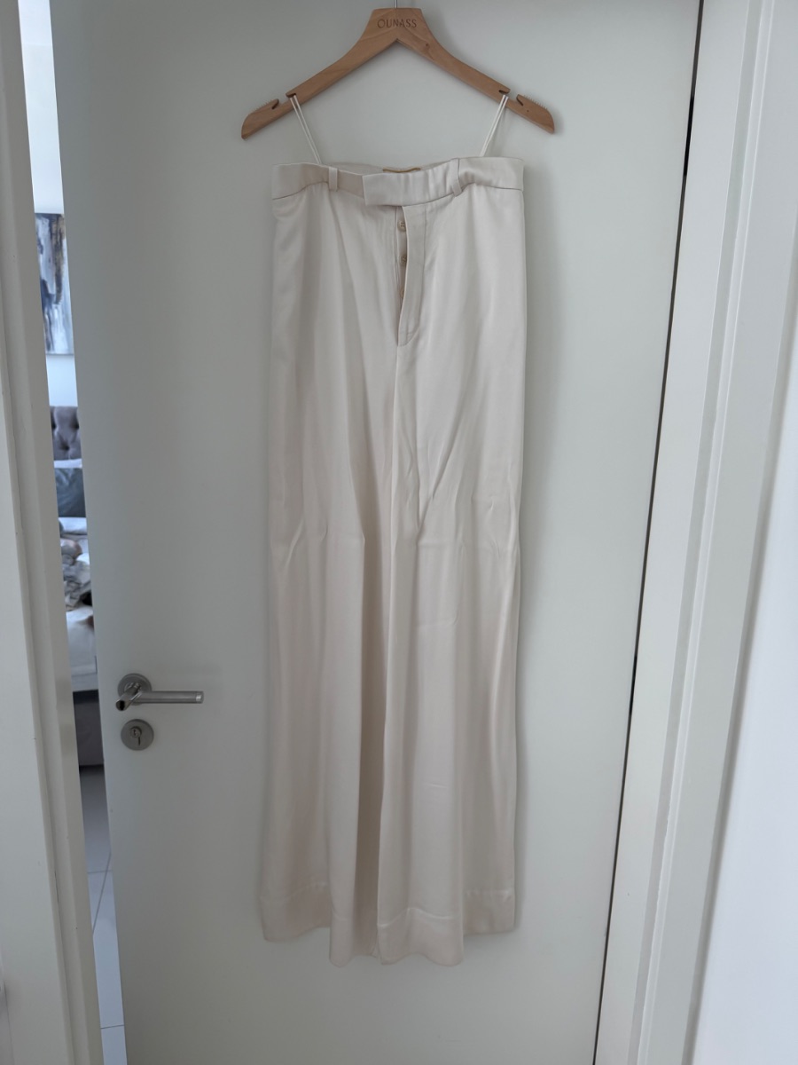 Saint Laurent Ivory Wide-Leg Trousers – Excellent Condition