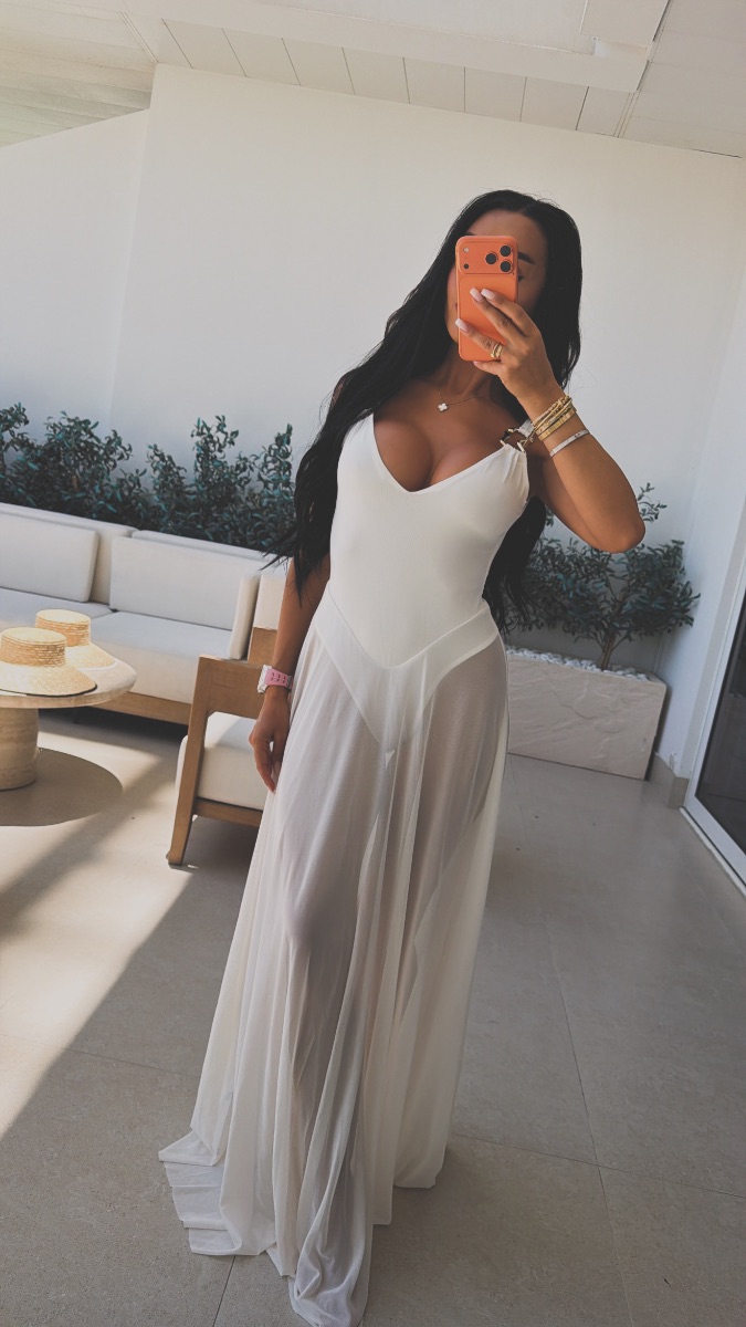 White mesh dress