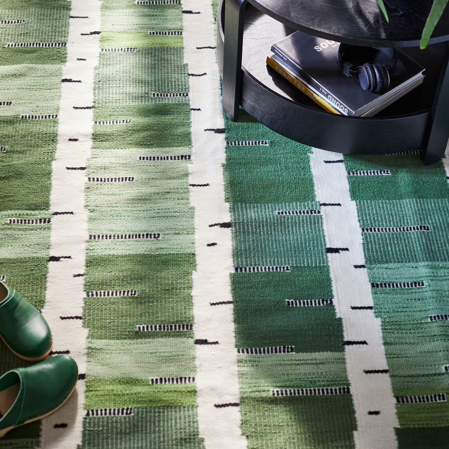 IKEA RUG STOCKHOLM 2025 green and black photo 3
