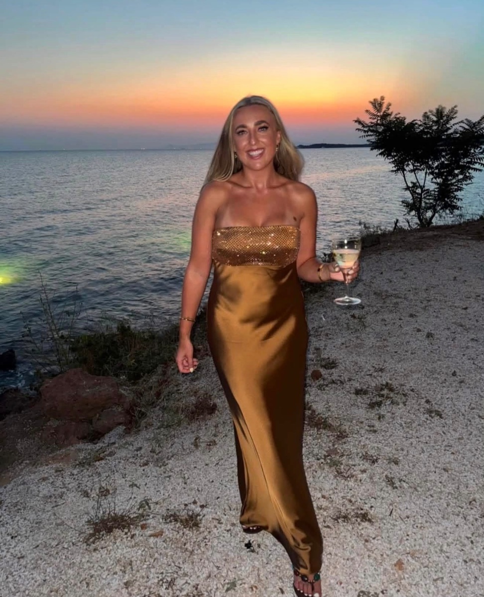 Forever New Gold long evening dress