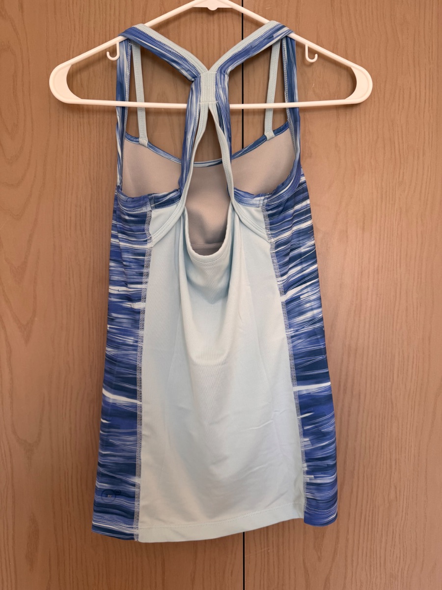 Puma blue and white patterned training tank top photo 2