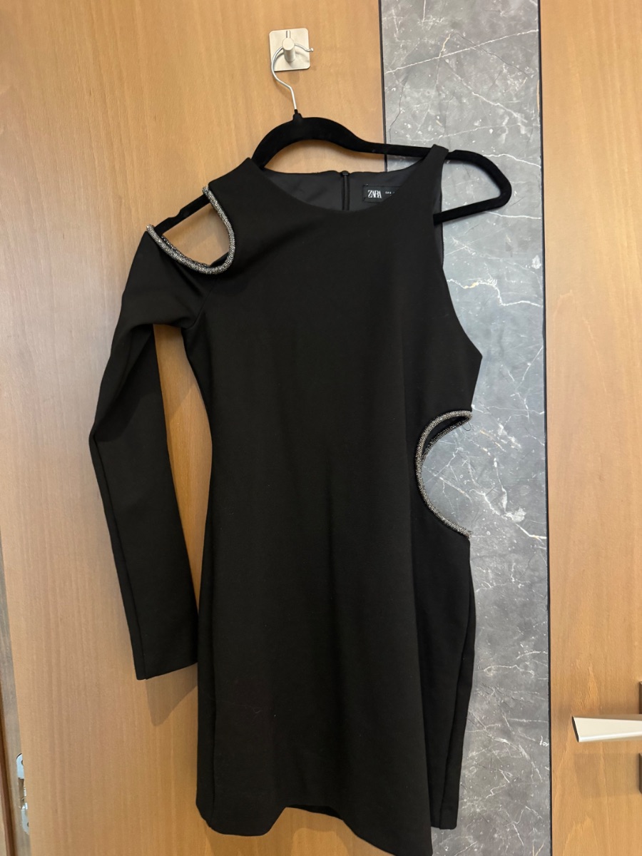 Zara black mini dress photo 2