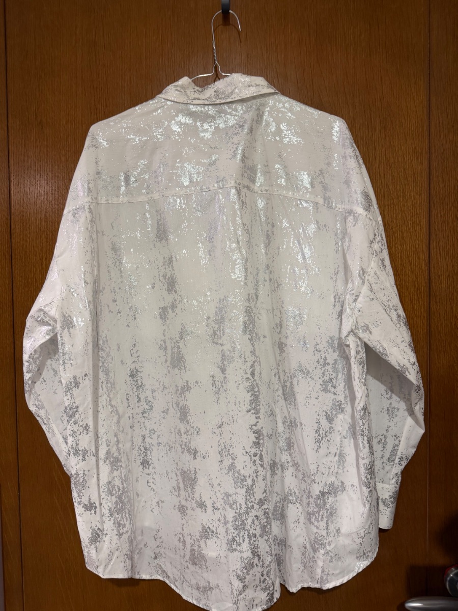 Zara white and Silver Shirt with Tag photo 2