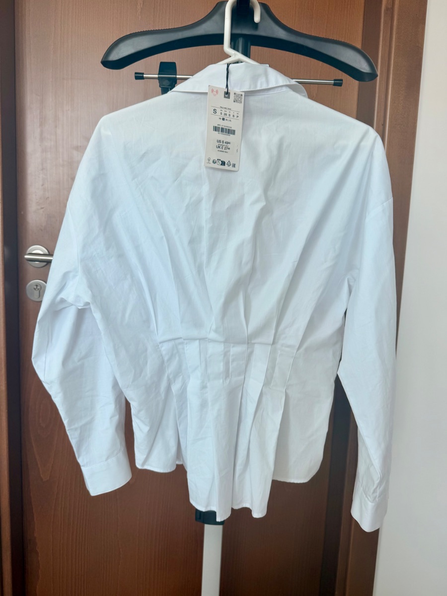 White Fitted Corset Detail Shirt - Zara (with Label) photo 3