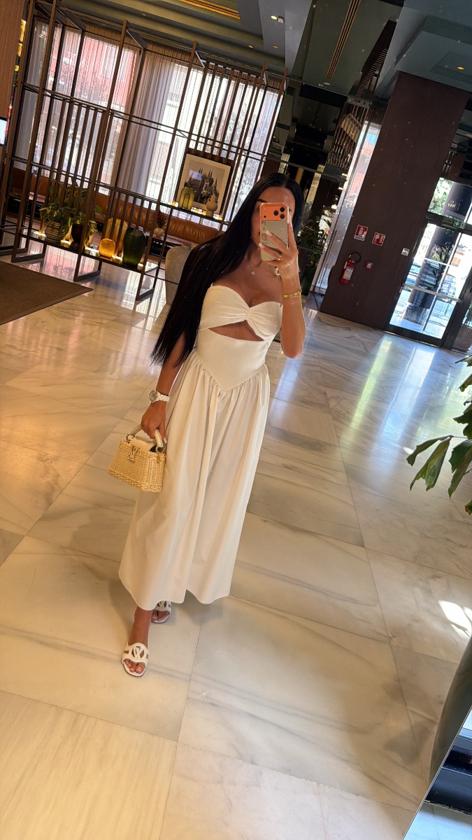 White maxi dress
