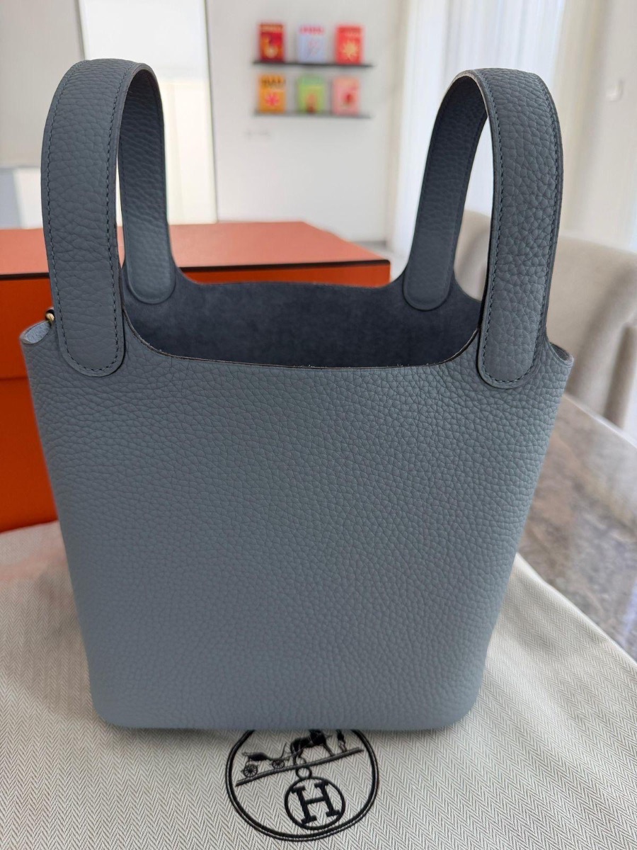HERMES GRIS PANTIN CLEMENCE LEATHER PICOTIN LOCK 18 BAG photo 2