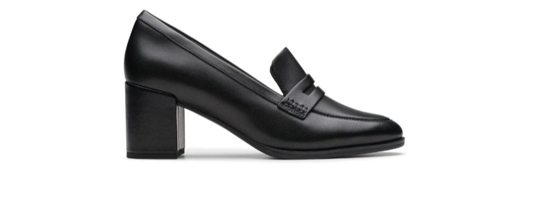 Clarks WOMEN'S FREVA 55 EDGE BLACK LEATHER