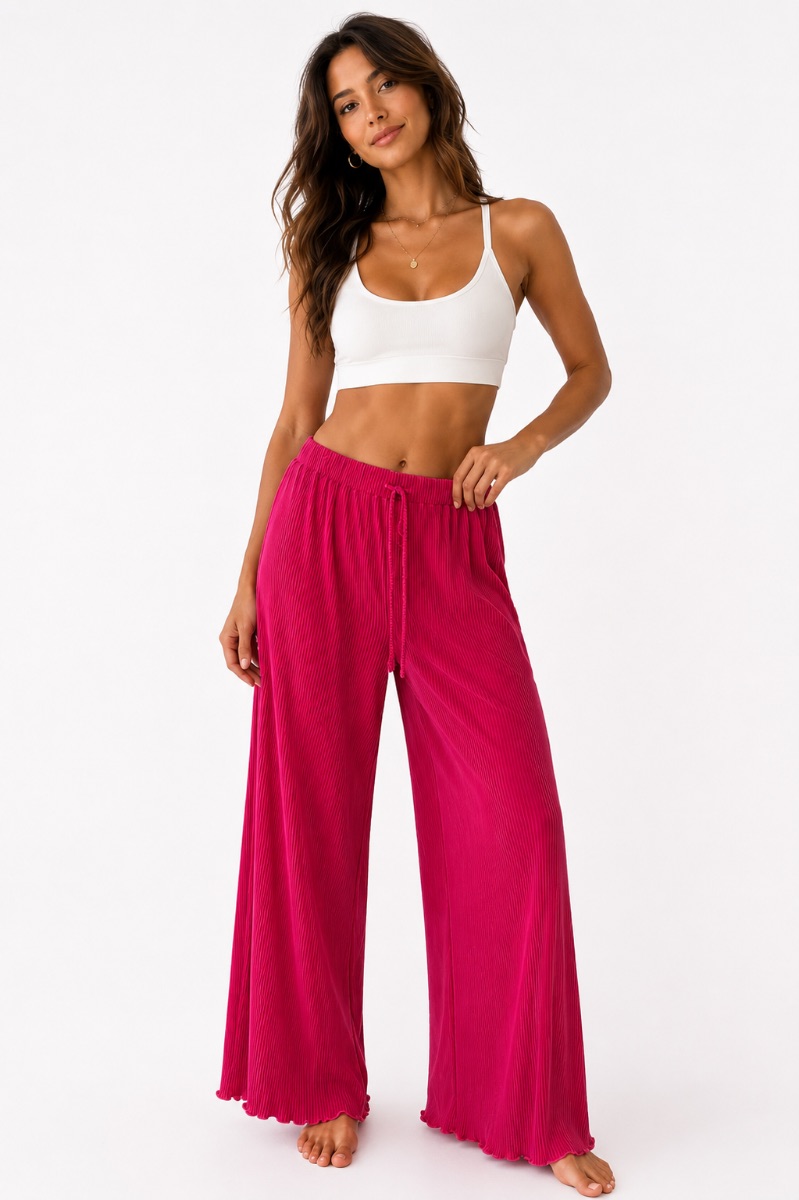 Shein Pink wide leg trousers size Large
