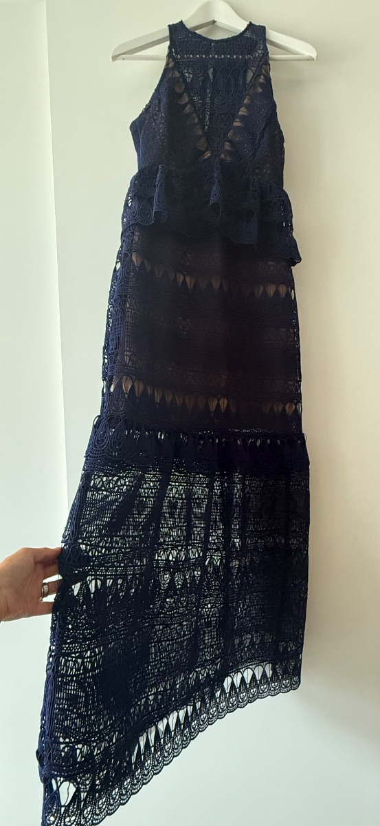 Self-Portrait Guipure Lace Halter Dress