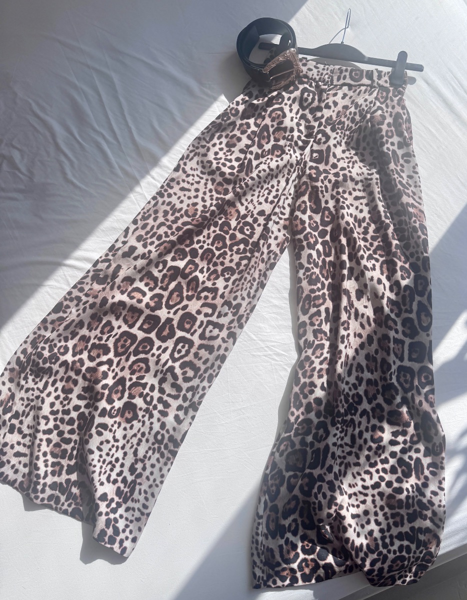 Zara palazzo wide leg print trousers photo 2