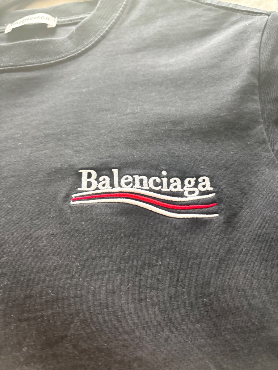 Balenciaga logo T-shirt on front and back photo 2