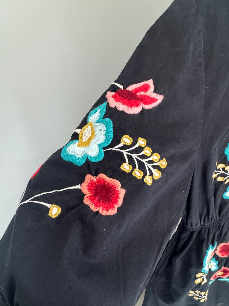 Topshop Black Embroidered Floral Dress photo 3