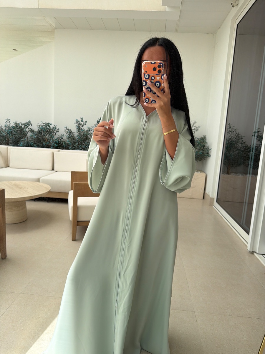 Mint green abaya haba yeb brand photo 2