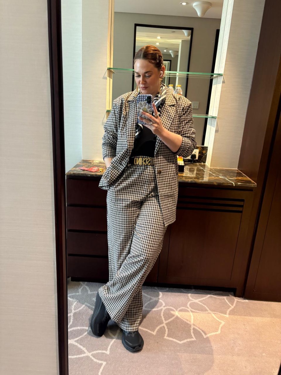 Reclaimed Vintage Brown/White gingham suit set