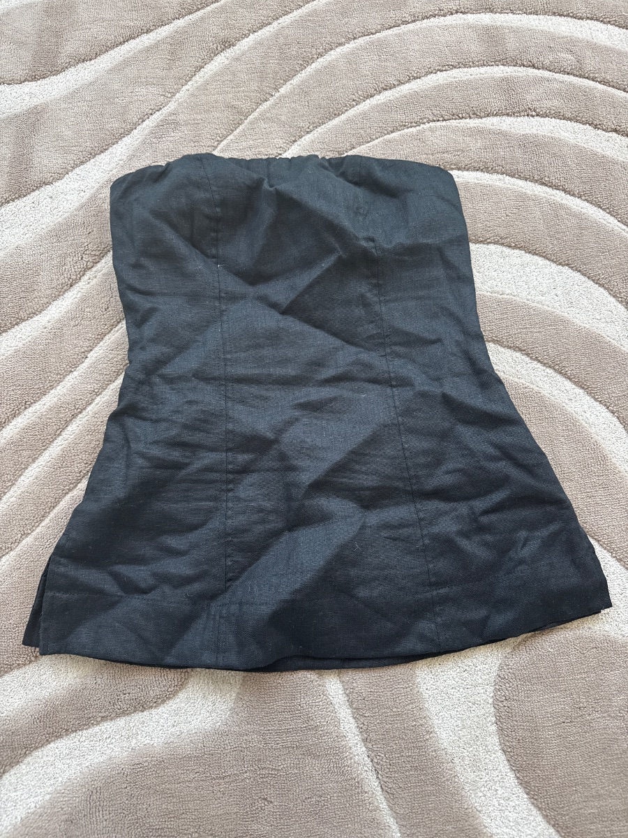 Glassons Black linen strapless top
