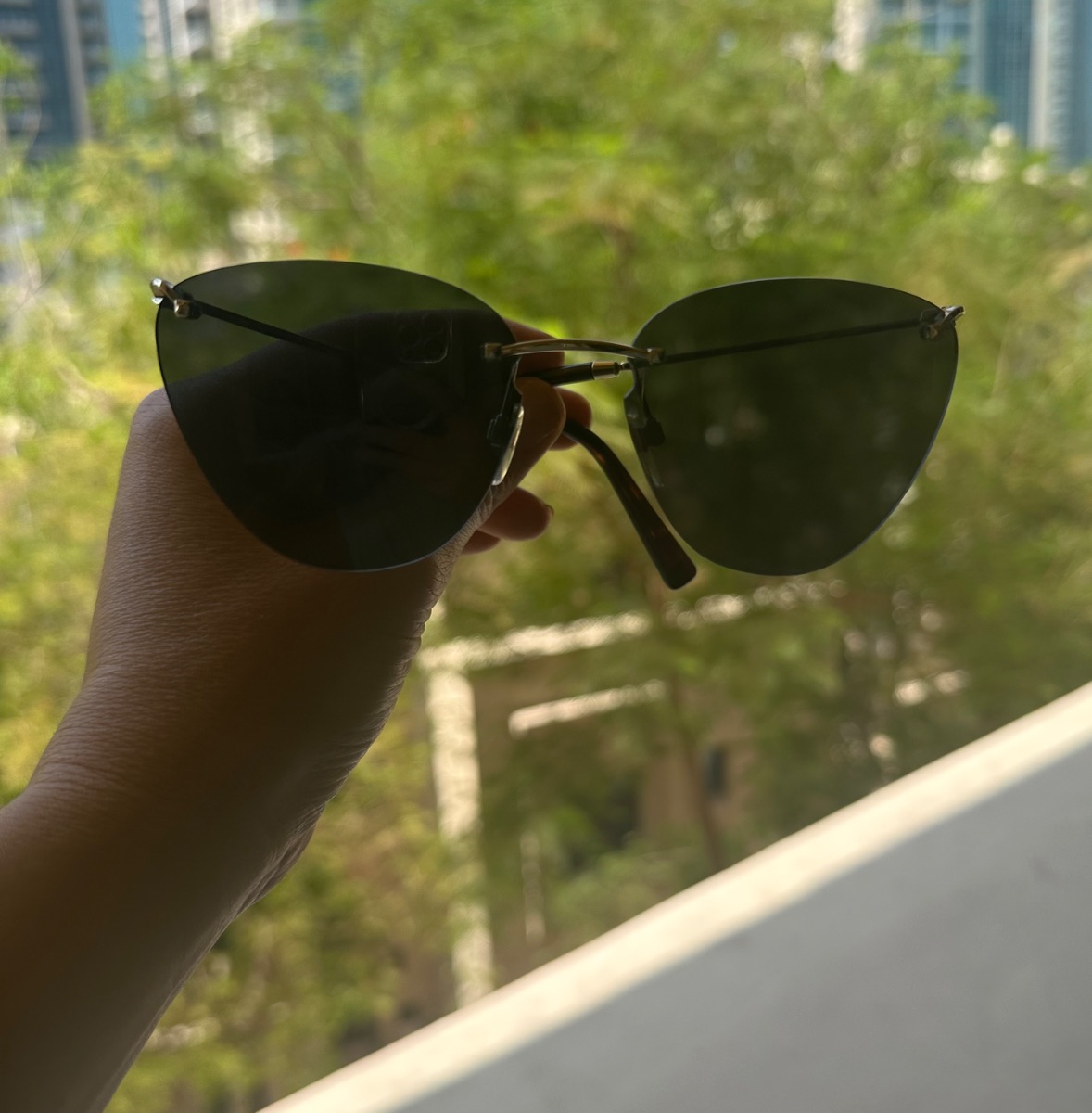 Valentino rimless sunglasses photo 2