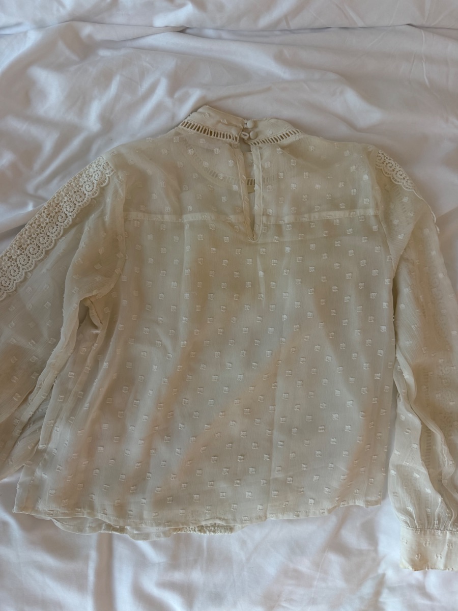 Miss selfridge petite white chiffon high neck blouse photo 2
