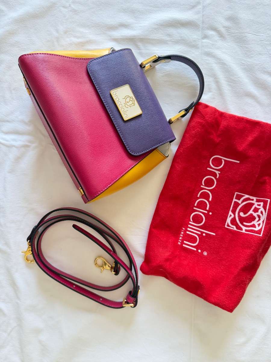 Original Braccialini Multicolor Leather Bag. Excellent Condition