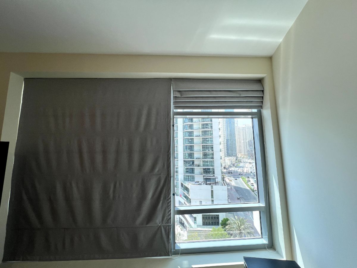 Grey Fabric Roman Blind Curtain - Made-to-Measure - 2 pieces