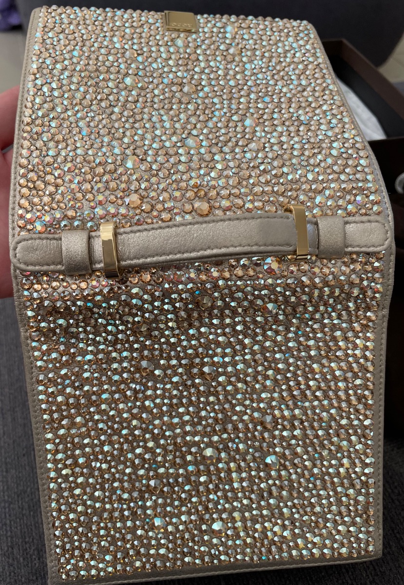 Rodo Swarovski gold bag photo 3