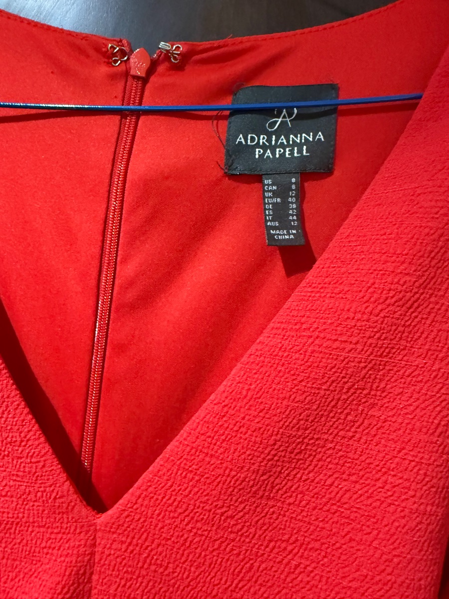 Adrianna Papell red dress uk12/m,l photo 2