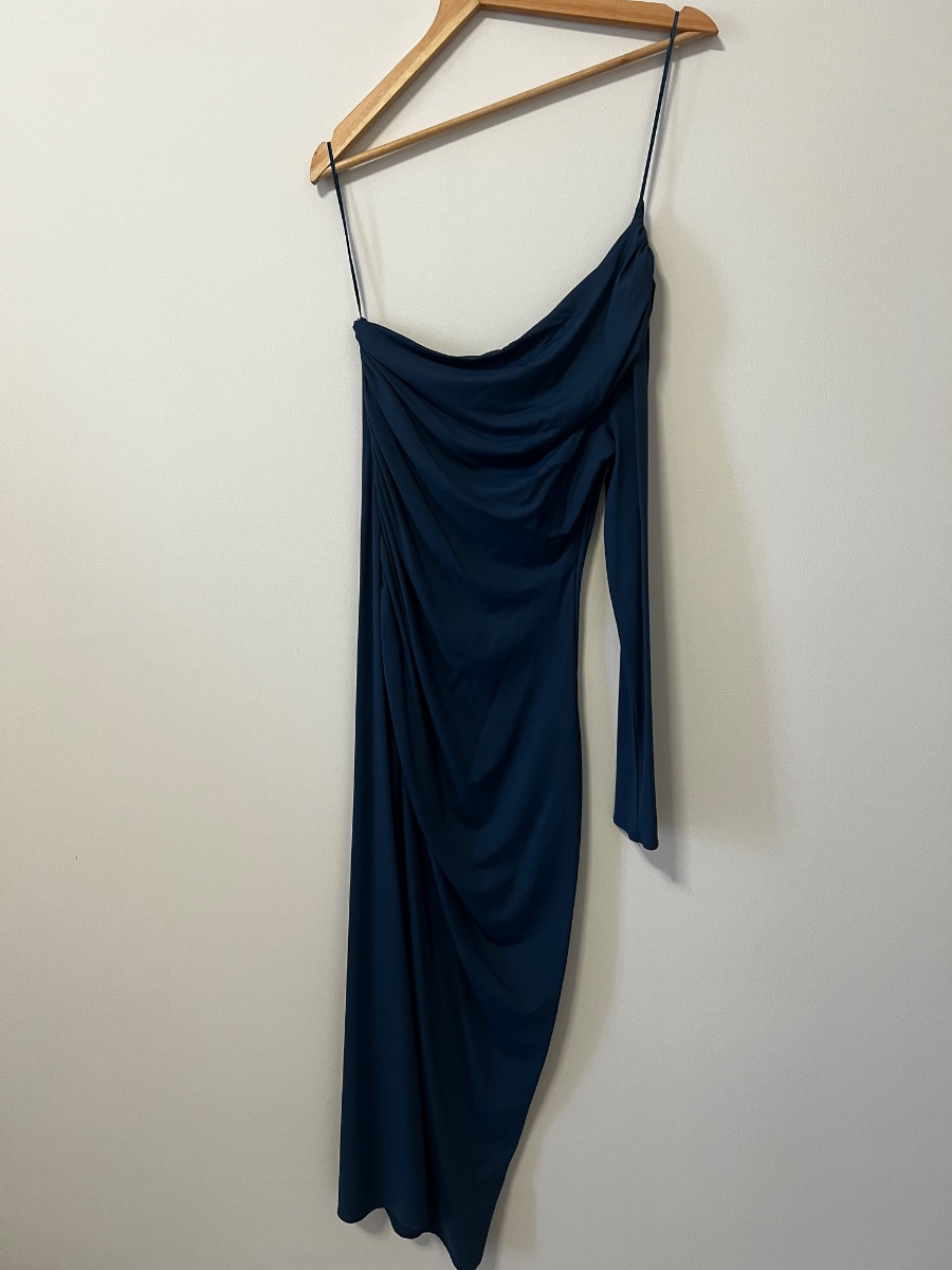 Zara Long dark green stretchy dress