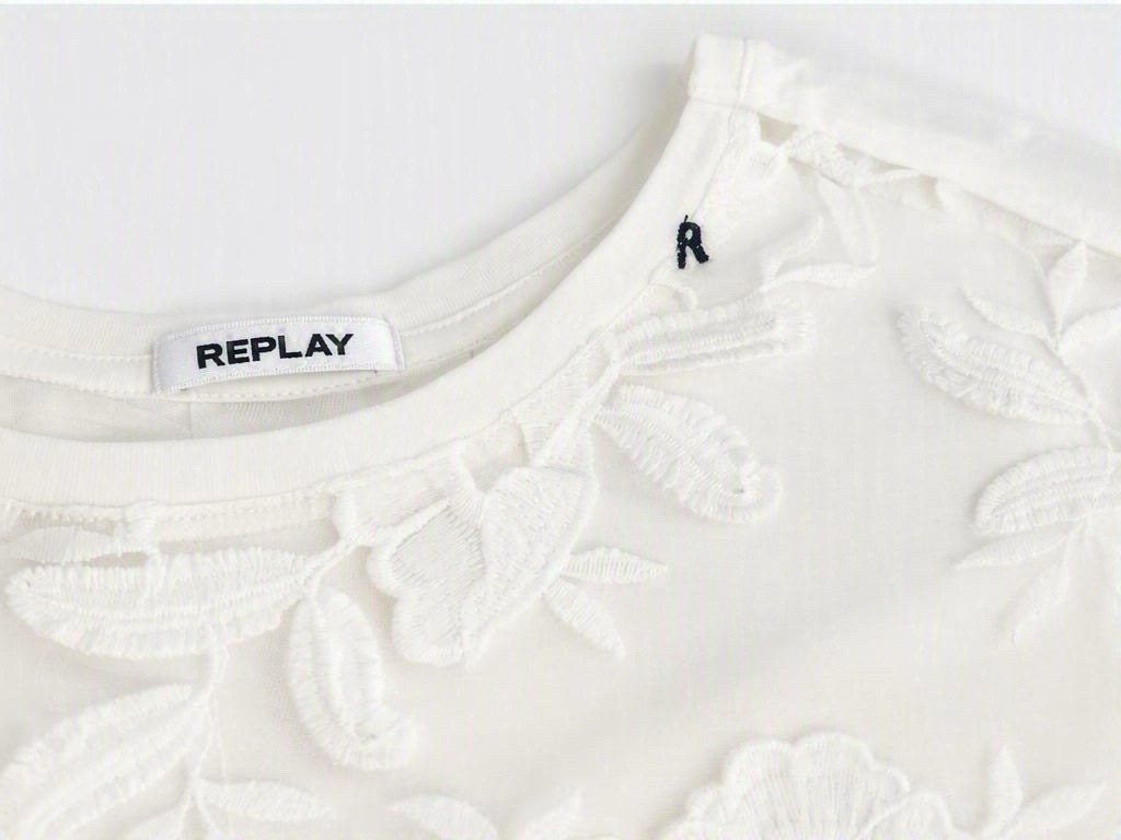 Replay White Floral Lace Top XS photo 3