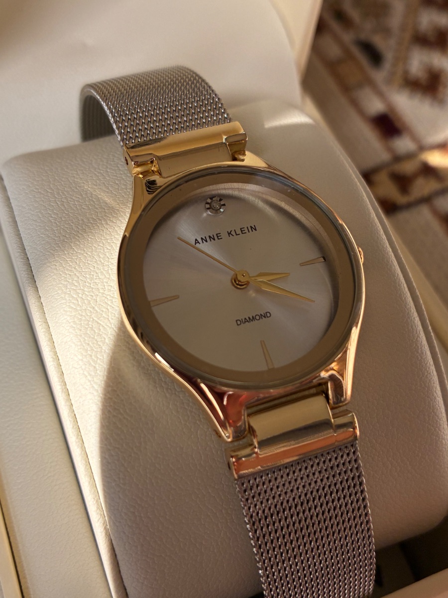 Boutique Anne Klein Gold-Tone Diamond Dial Mesh Watch (Brand New in Box) photo 2