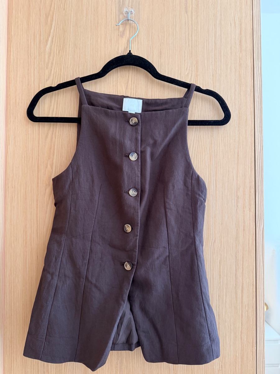 H&M Waistcoat tops brown and cream photo 2