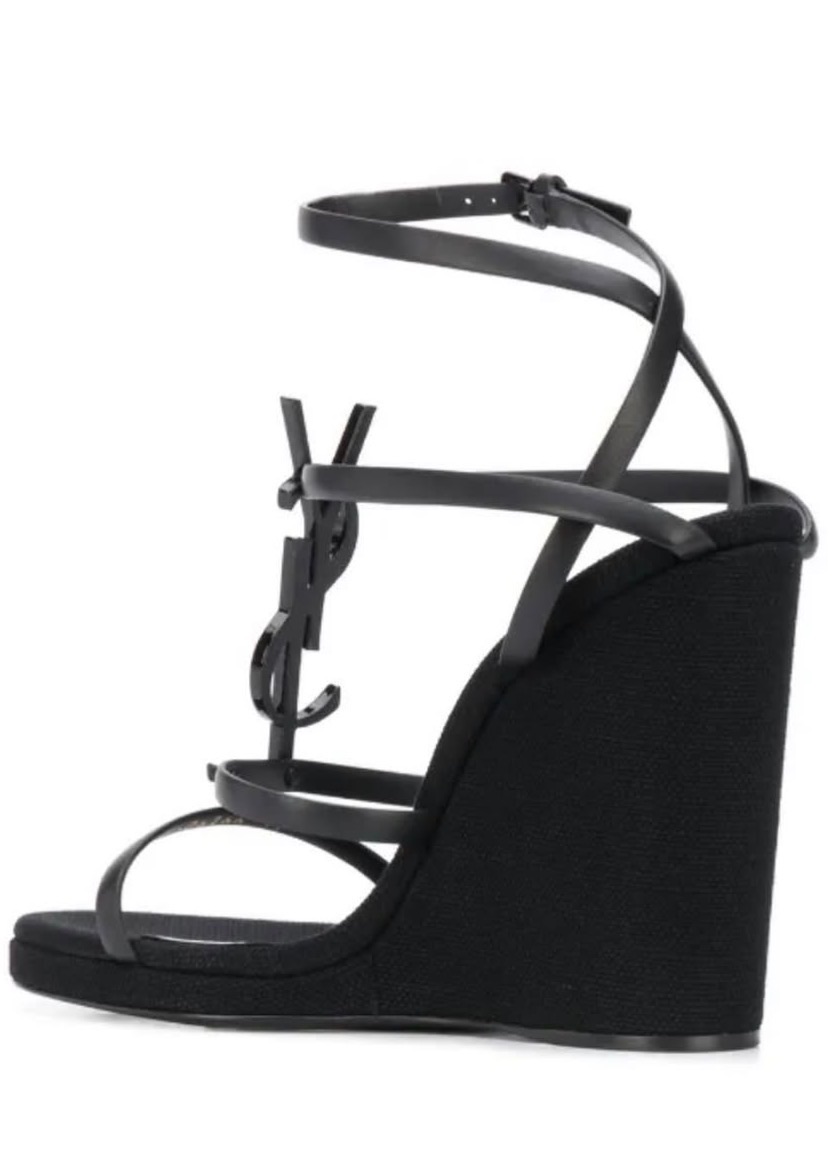 YSL UK 4/EU 37 black wedges photo 3