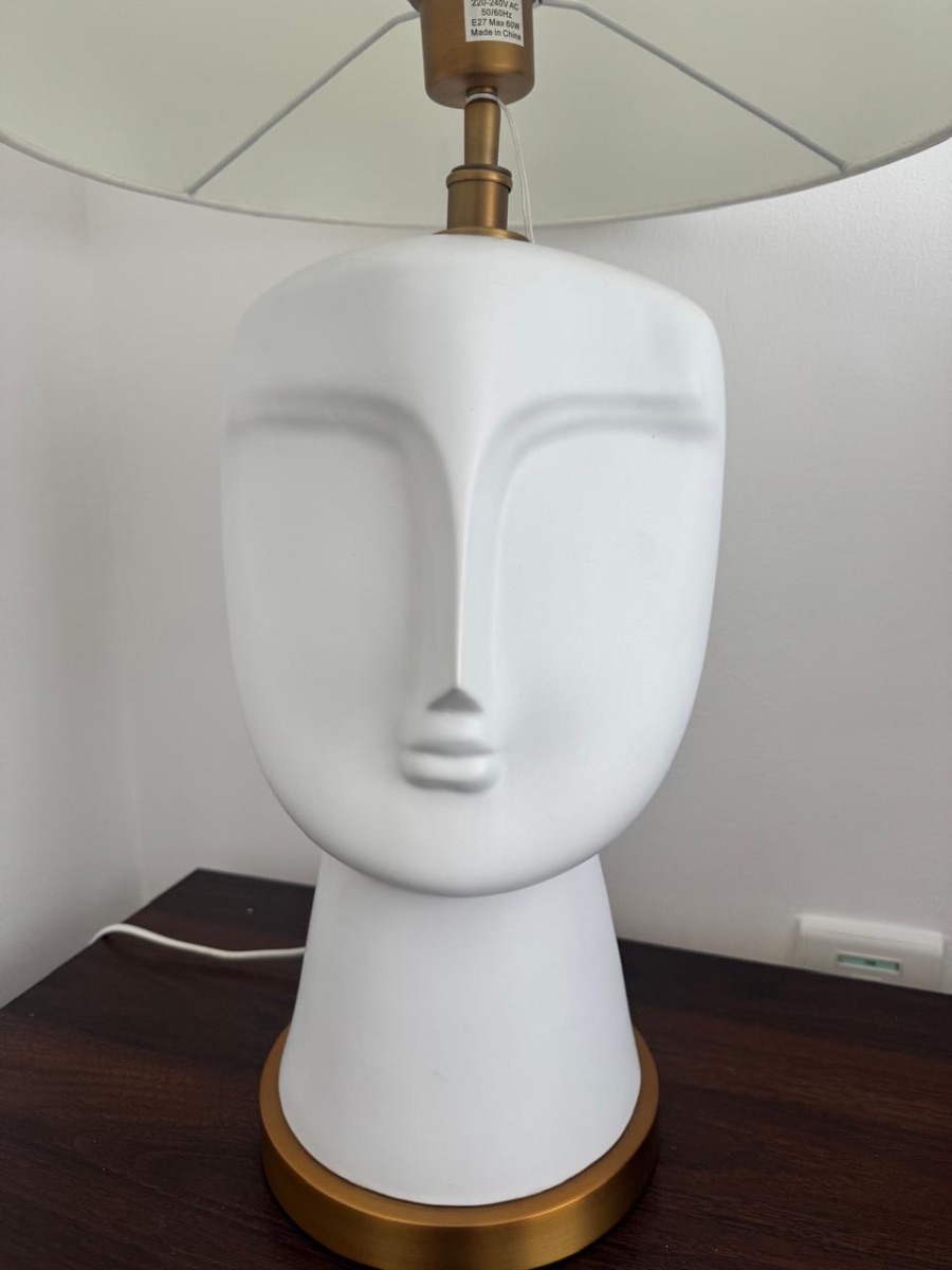 Statement Table Lamp – White & Gold photo 2