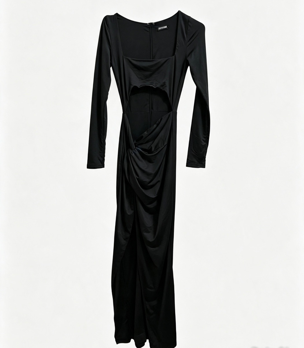 Babyboo Baby Boo Black Square Neck Maxi Dress
