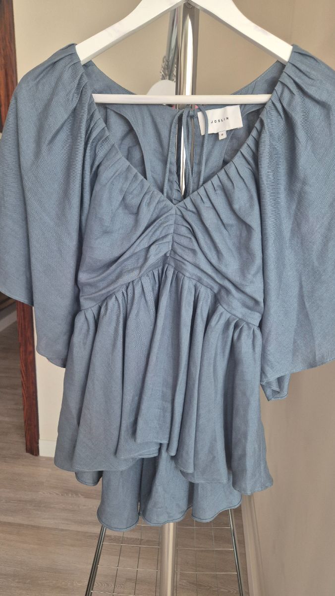 Joslin Linen blue top