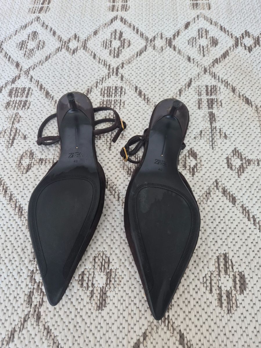 Zara Brown Kitten Heels photo 2