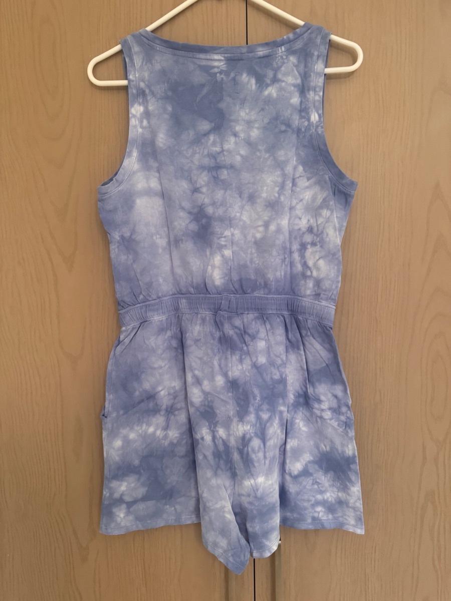 GAP blue tie-dye sleeveless romper photo 2