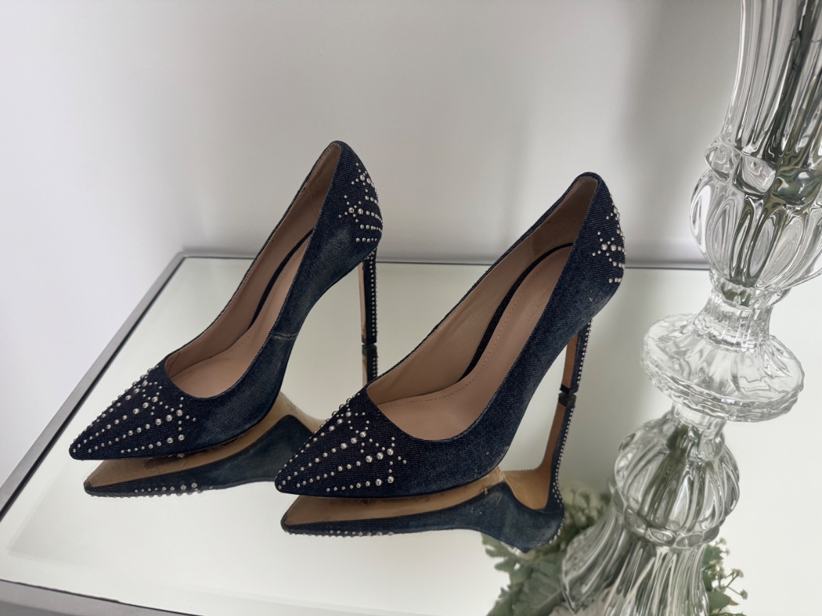 Diesel Picaresque Indigo Denim Studded Pumps