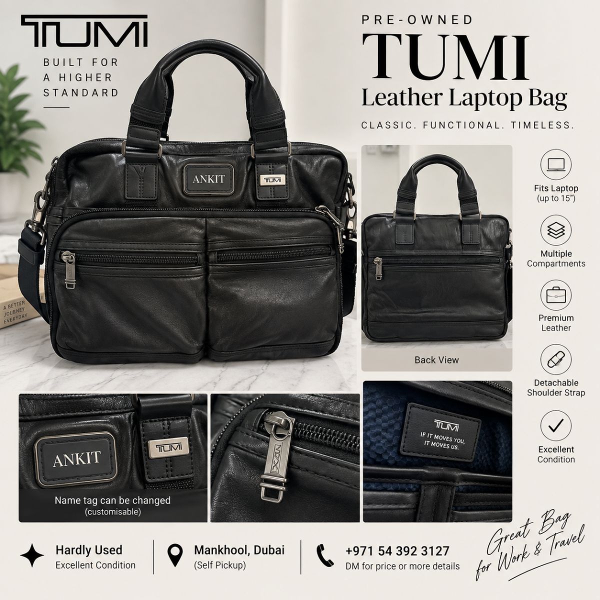 Black TUMI Laptop Bag
