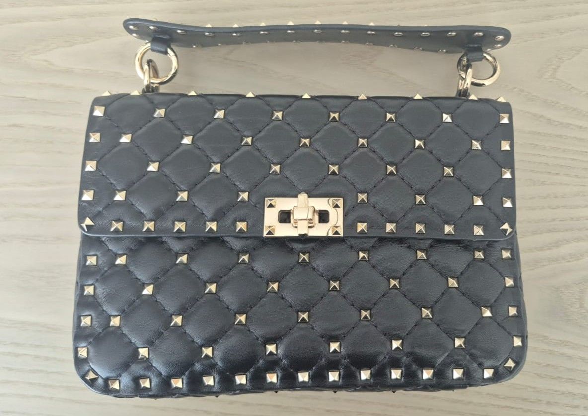 Valentino Rockstud Spike Shoulder Bag Black
