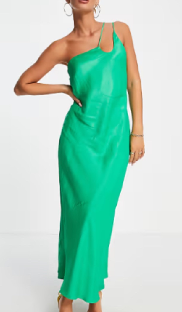 Mango green midi dress