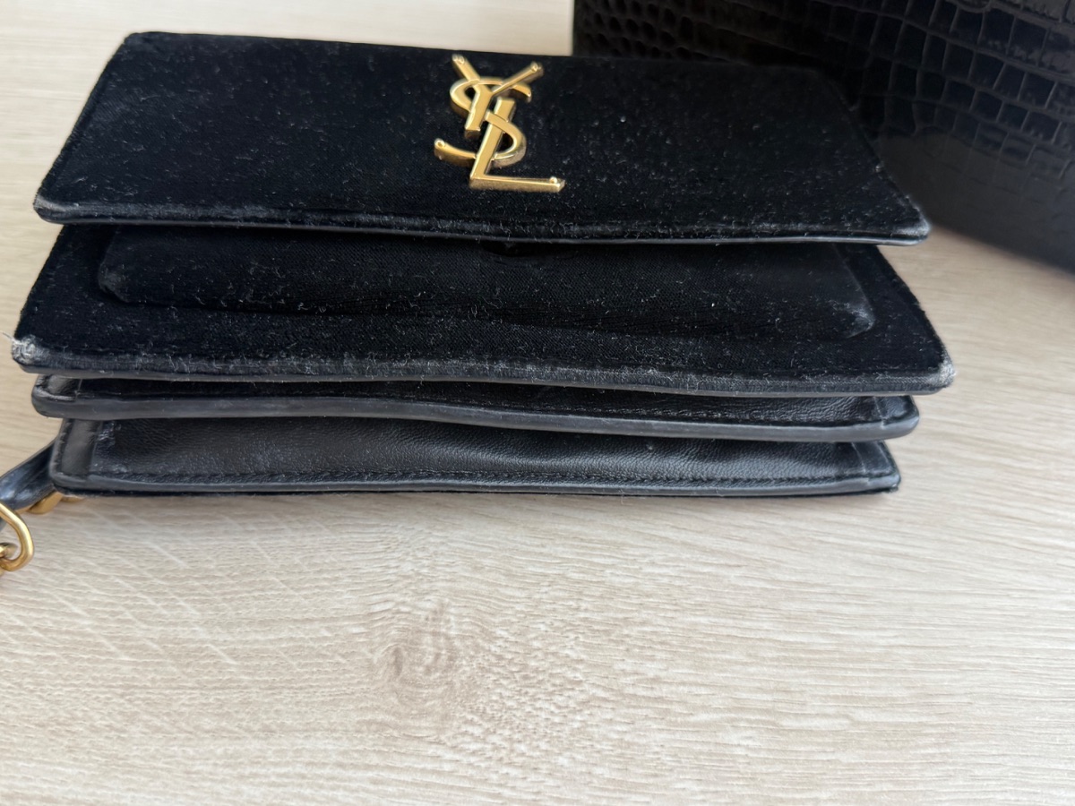 SAINT LAURENT CROCODILE SAC DE JOUR & YSL VELVET CLUTCH photo 3
